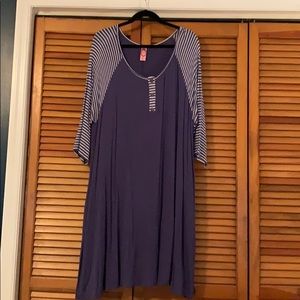 Baseball 3/4 sleeve cotton dress